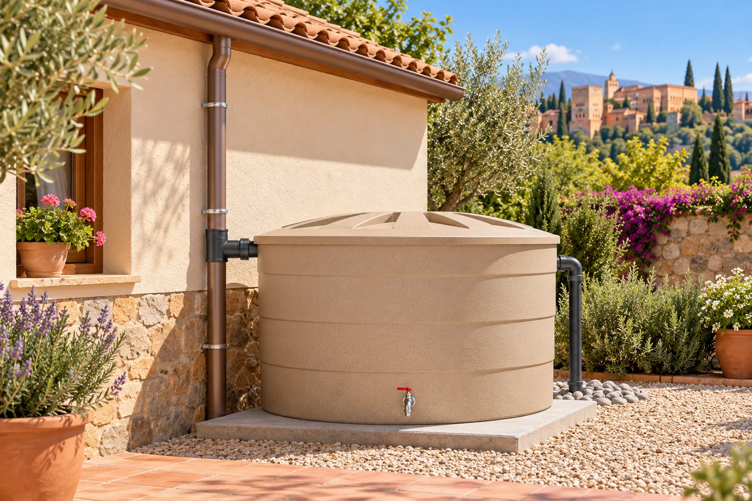 Depósitos de agua pluvial en Granada